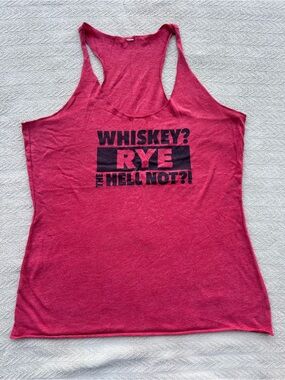 100% Cotton jersey knit heather red tank top